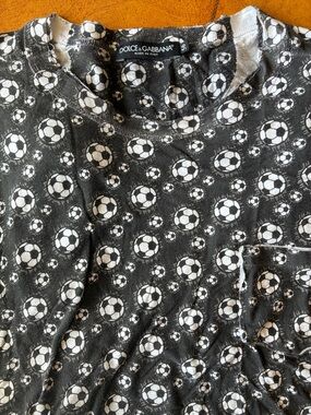 ORIGINAL Dolce & Gabbana Black & White Soccer Print Short Sleeve Tee